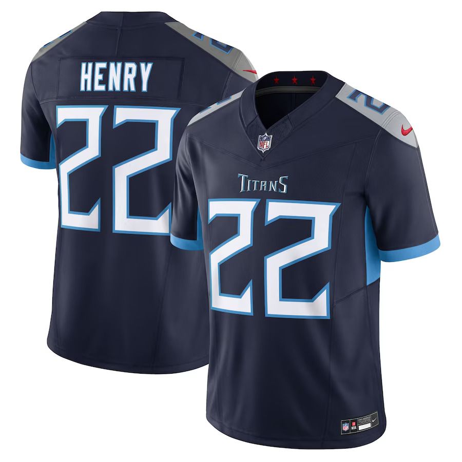Men Tennessee Titans 22 Derrick Henry Nike Navy Vapor F.U.S.E. Limited NFL Jersey